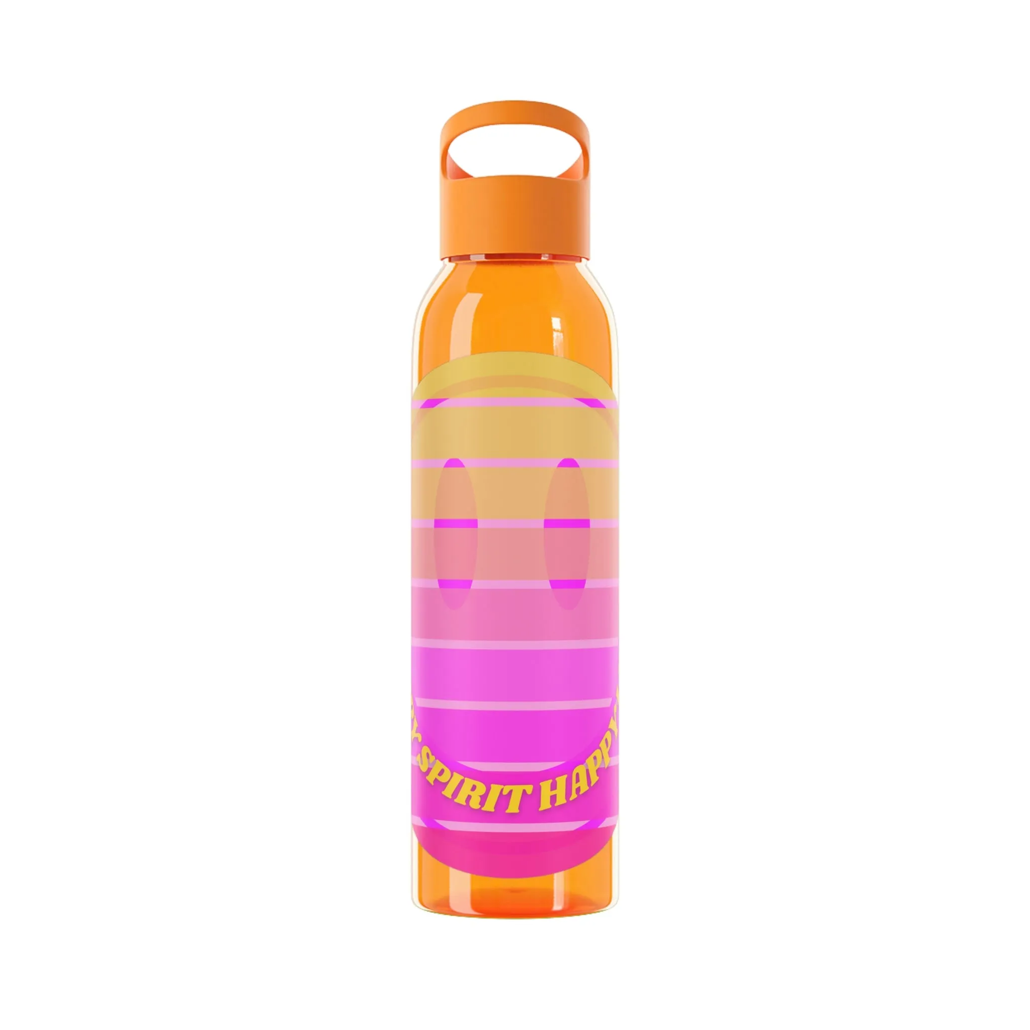 Aesthetic Happy Spirit Happy Life Water Bottle, Aesthetic Pink Bottle, Smile Face, Trendy Tumblr Bottle, Happy Mind Tumbler, BPA Fre