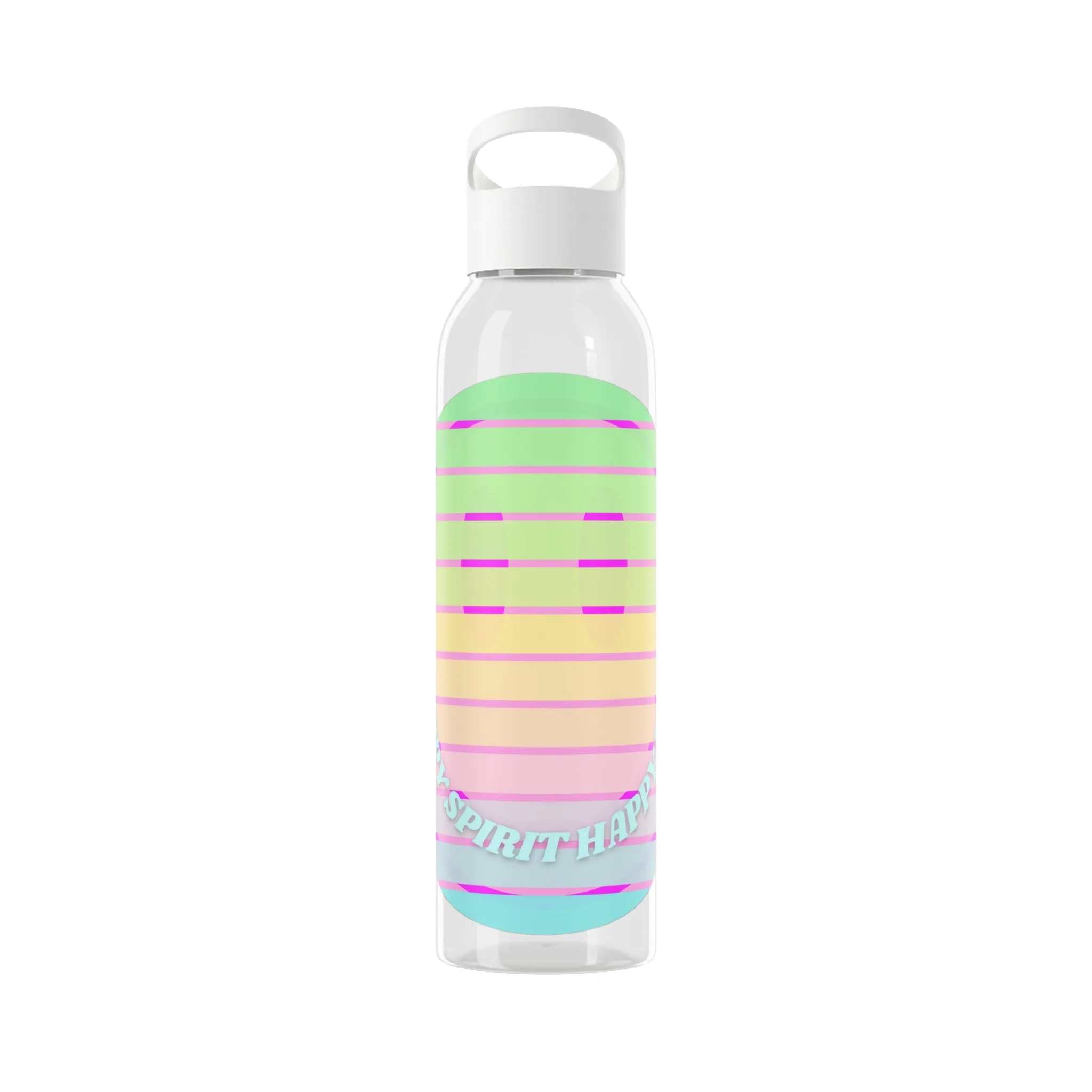 Aesthetic Happy Spirit Happy Life Water Bottle, Aesthetic Pink Bottle, Smile Face, Trendy Tumblr Bottle, Happy Mind Tumbler, BPA Free Bottle