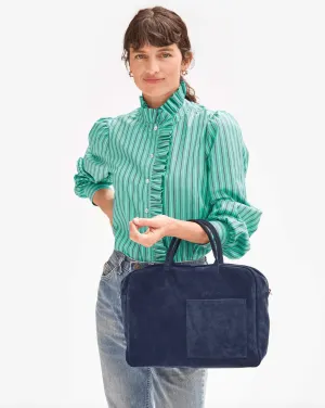 Claude Suede Leather Tote Shoulder Bag