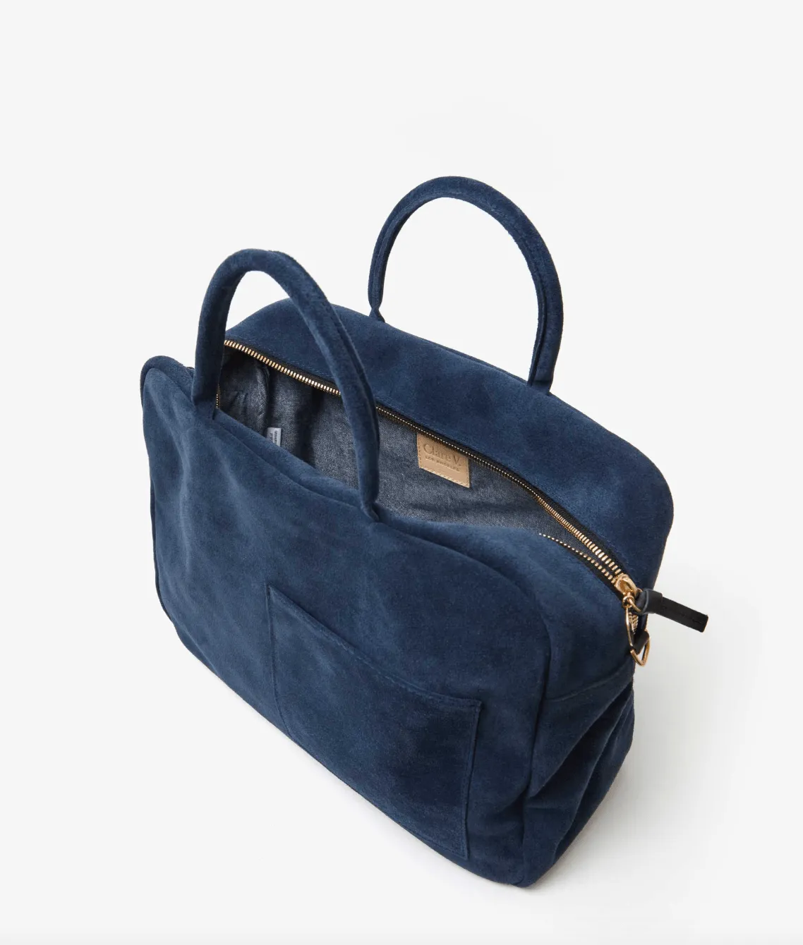 Claude Suede Leather Tote Shoulder Bag
