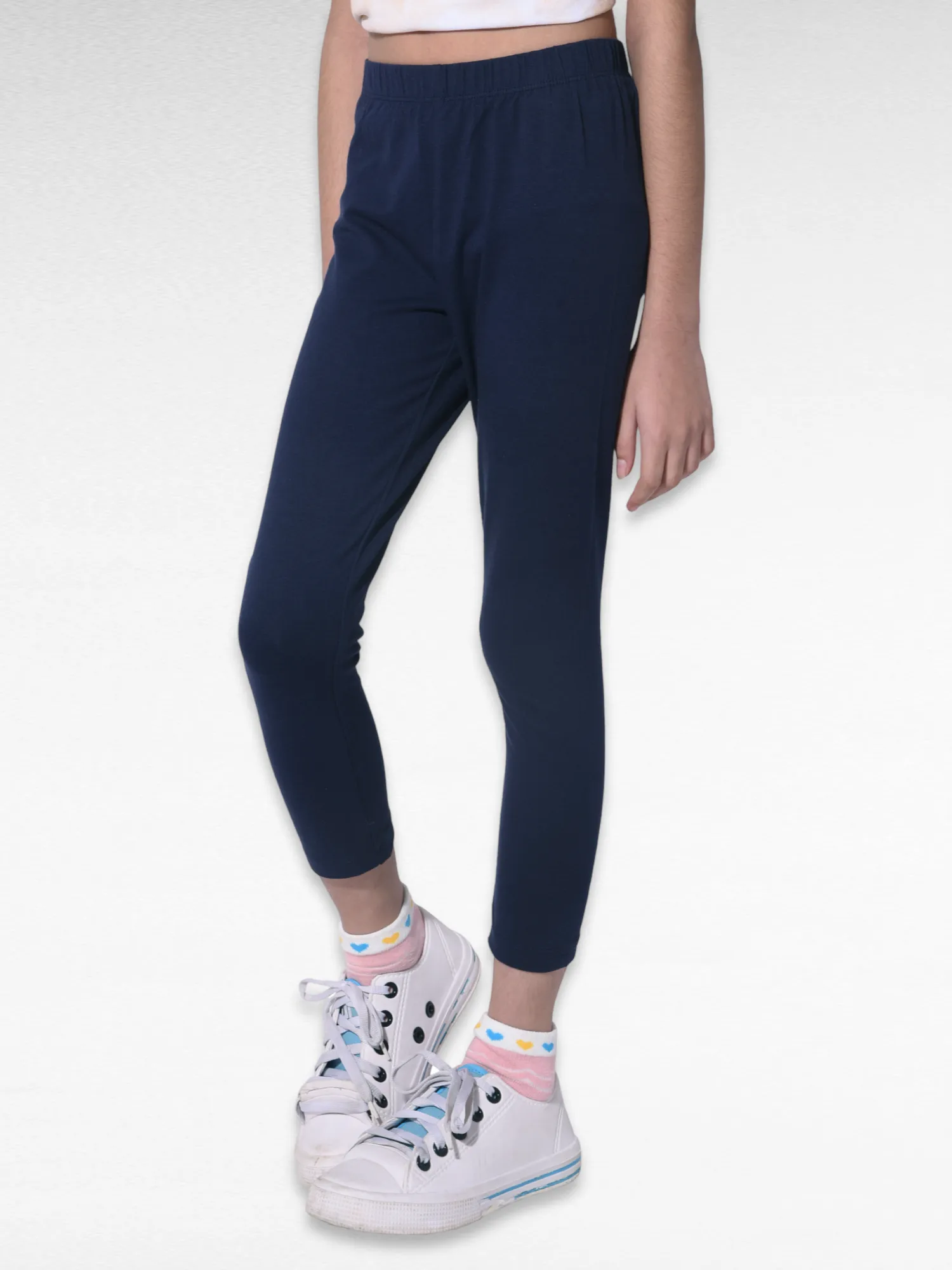 Daily Routine Girls Leggings - Navy | Ankle Length