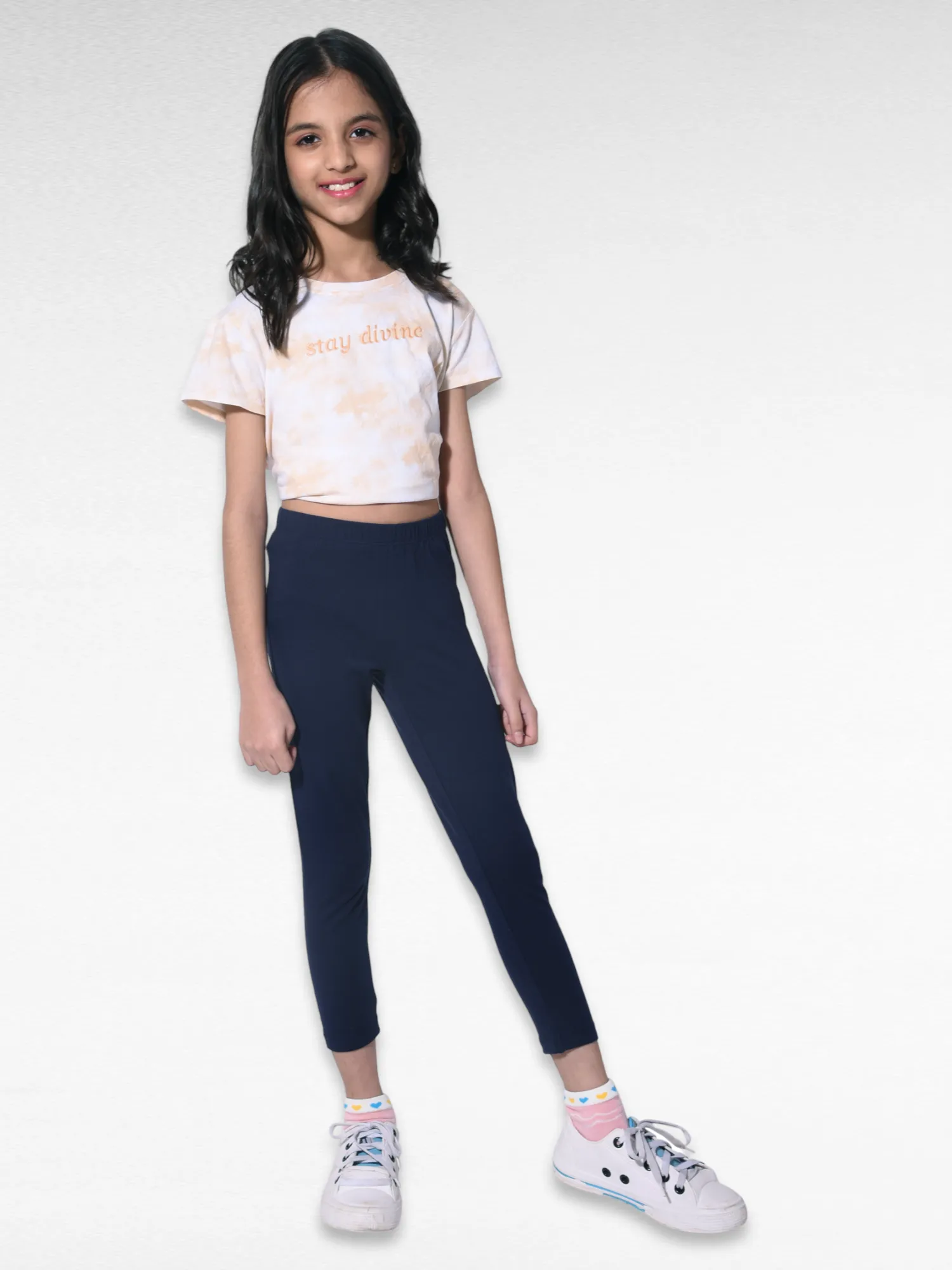 Daily Routine Girls Leggings - Navy | Ankle Length
