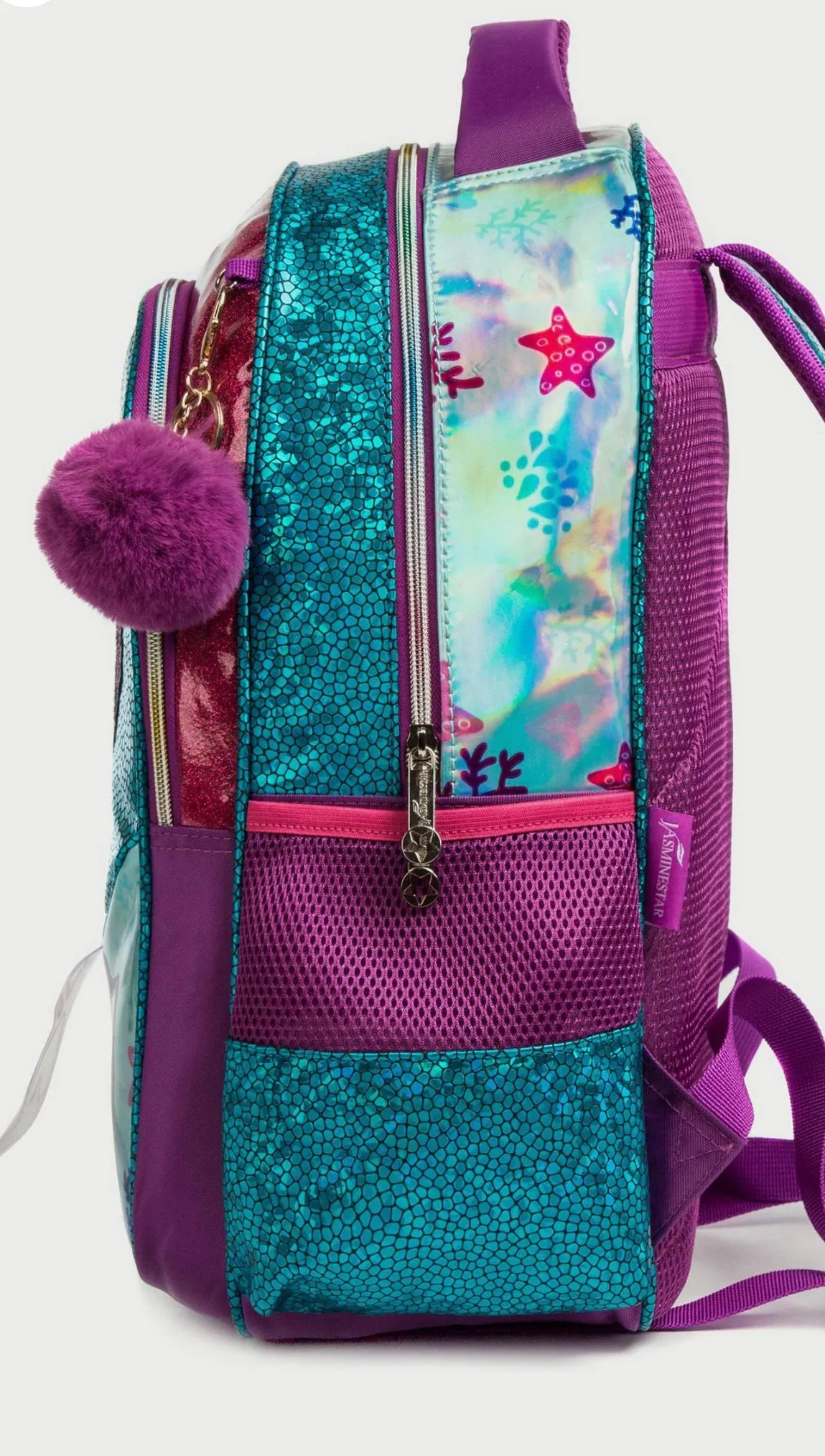 Easy Kids 3-Piece School Bag, Lunch Bag,Pencil Case . Mermaid Sea Green