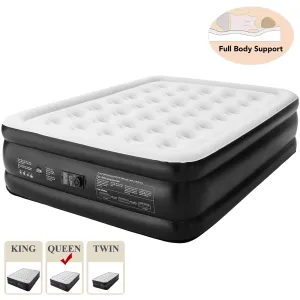 Ophanie 18 Inch High Air Mattress Queen with Built in Pump, Elevated Quick Inflation/Deflation Inflatable Beds, High Durability Blow Up Mattresses for Camping, Indoor Colchon, Guests Air Bed, Black