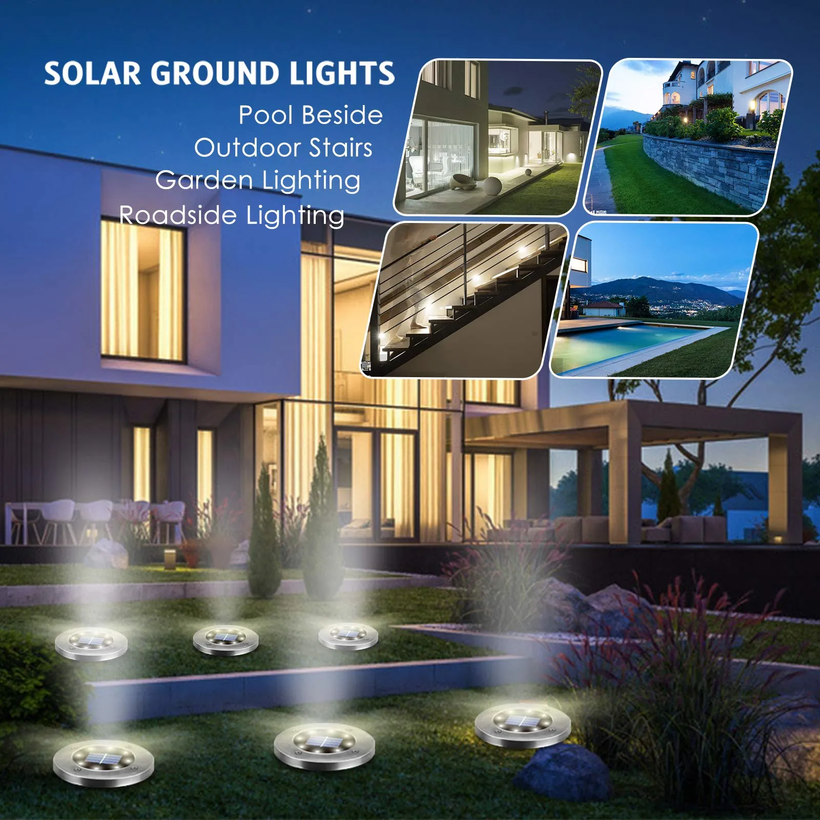 OULONGER Solar Lights Outdoor,12 Pack Solar Lights Outdoor Waterproof,Solar Garden Lights Landscape Lighting for Outside Patio Pathway Yard Lawn Driveway Deck Step Walkway(White Light)