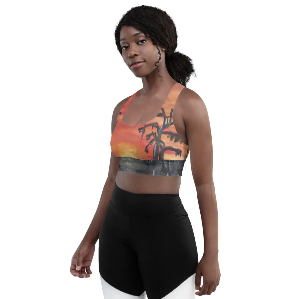 "African sunset" Longline sports bra