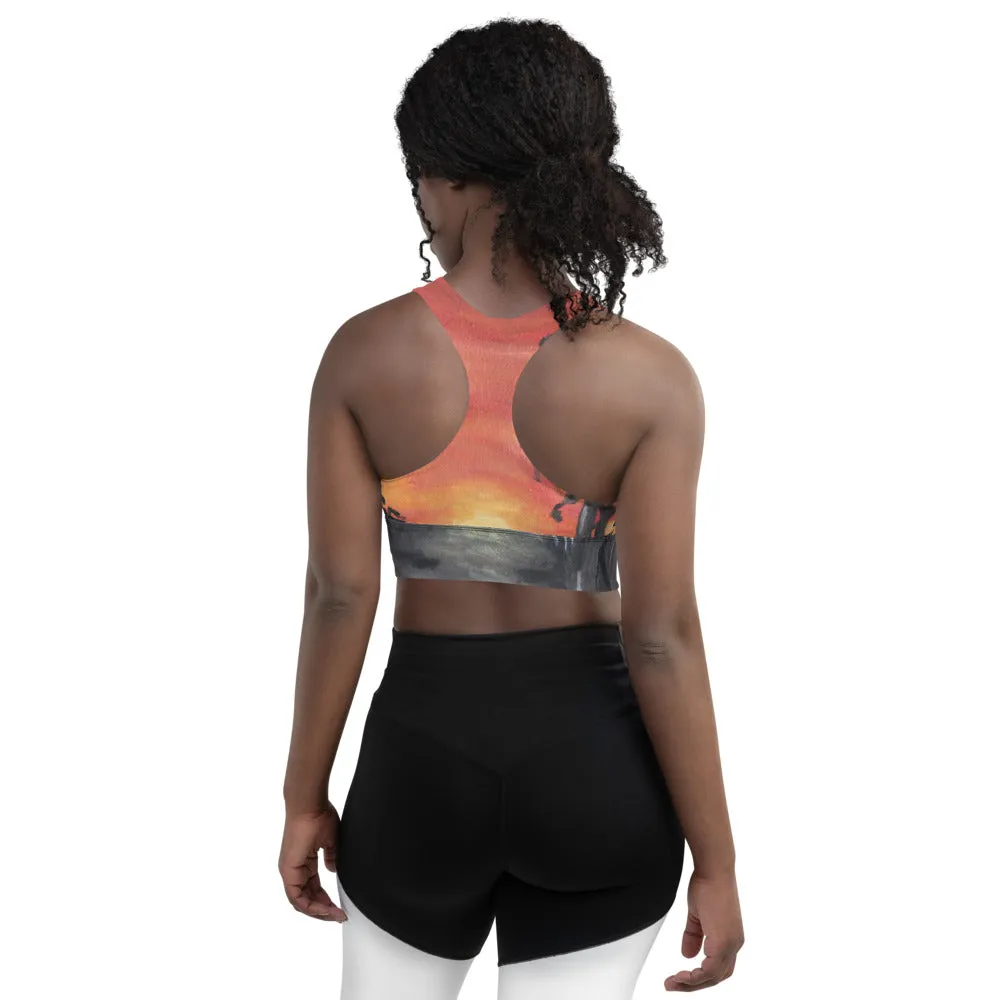 "African sunset" Longline sports bra