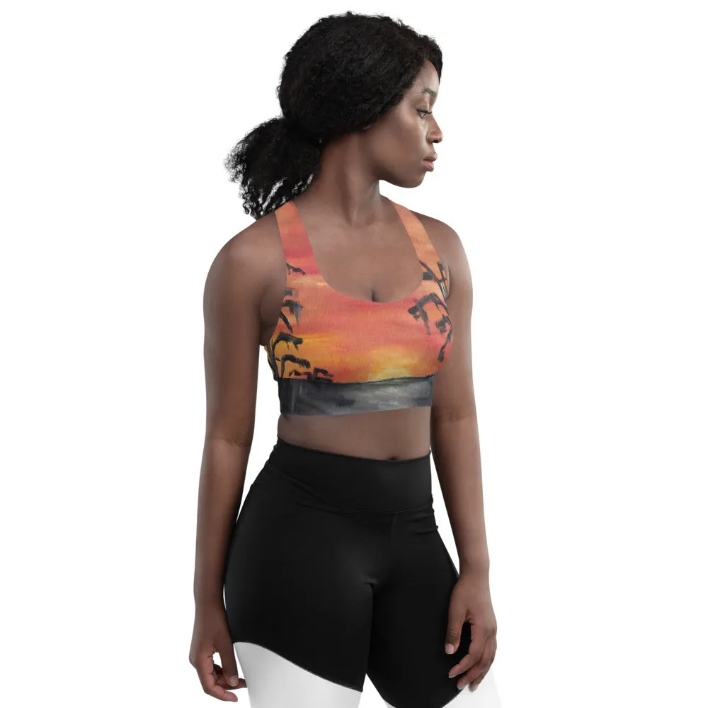 "African sunset" Longline sports bra
