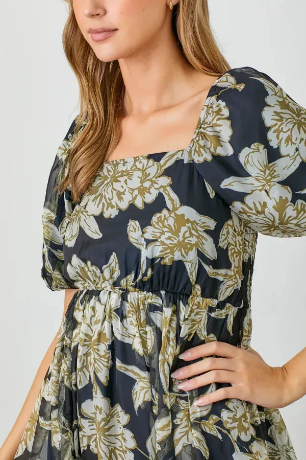 Raven Dress in Black Multi- Misses and Plus (L, 2X-3X)
