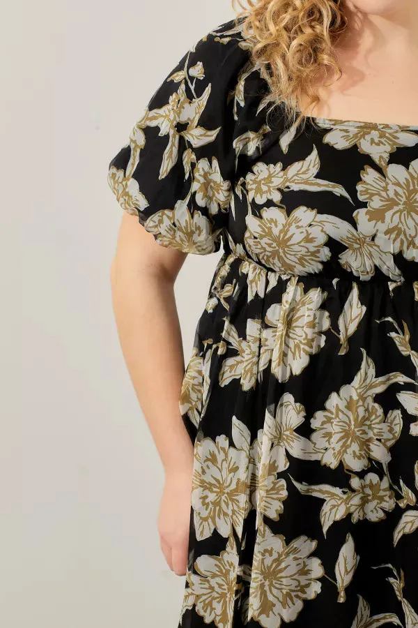 Raven Dress in Black Multi- Misses and Plus (L, 2X-3X)