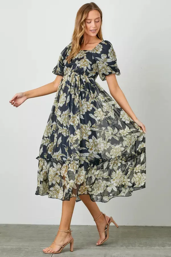 Raven Dress in Black Multi- Misses and Plus (L, 2X-3X)