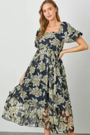 Raven Dress in Black Multi- Misses and Plus (L, 2X-3X)