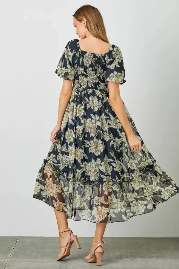 Raven Dress in Black Multi- Misses and Plus (L, 2X-3X)