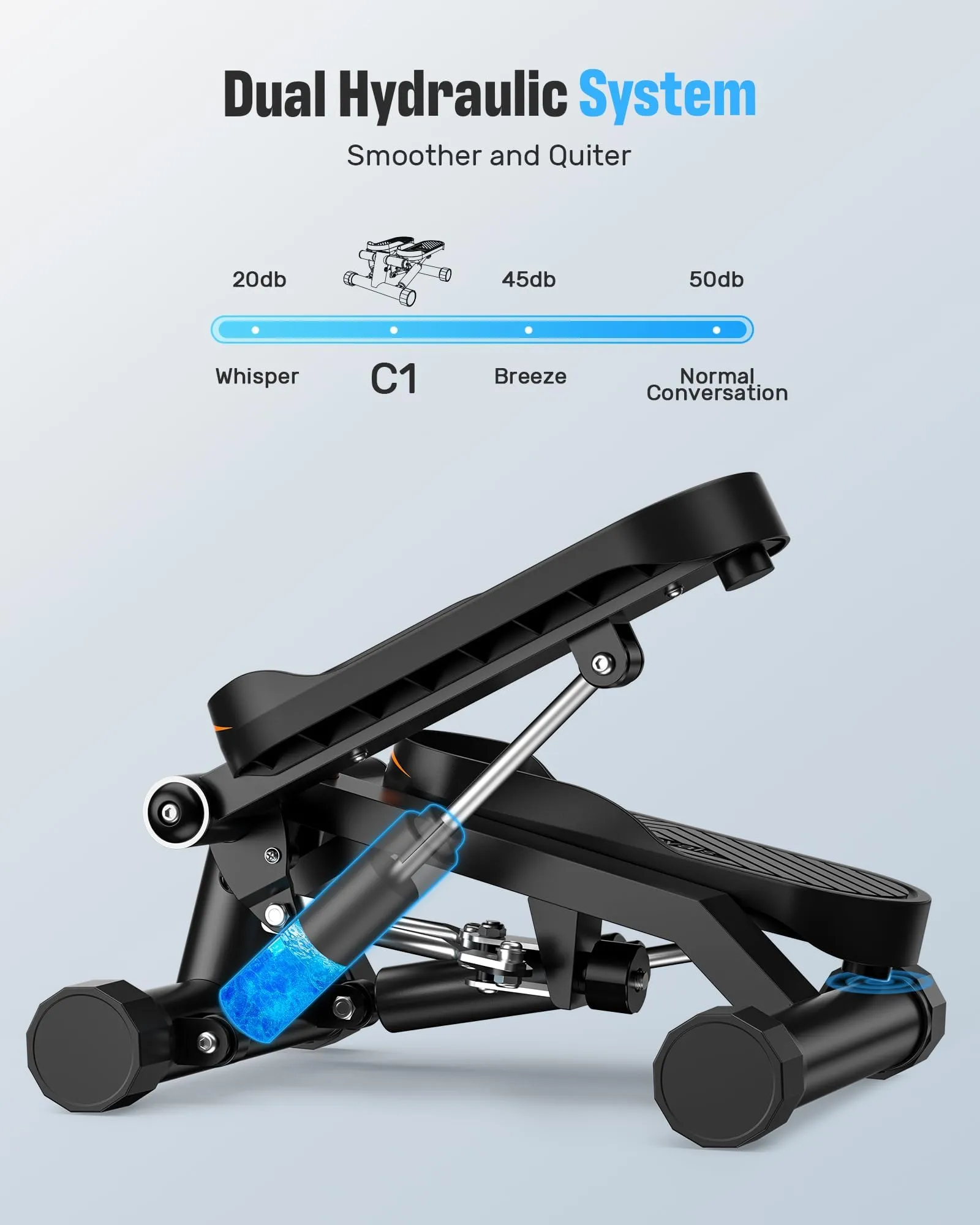 Sportsroyals Stair Stepper for Exercises-Mini Stepper with Resistance Bands