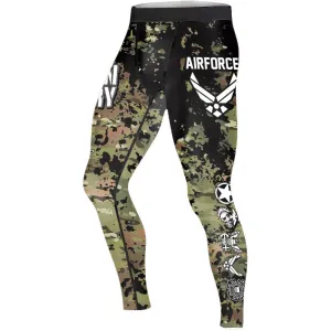 Veteran Air Force Camouflage Men's Compression Leggings